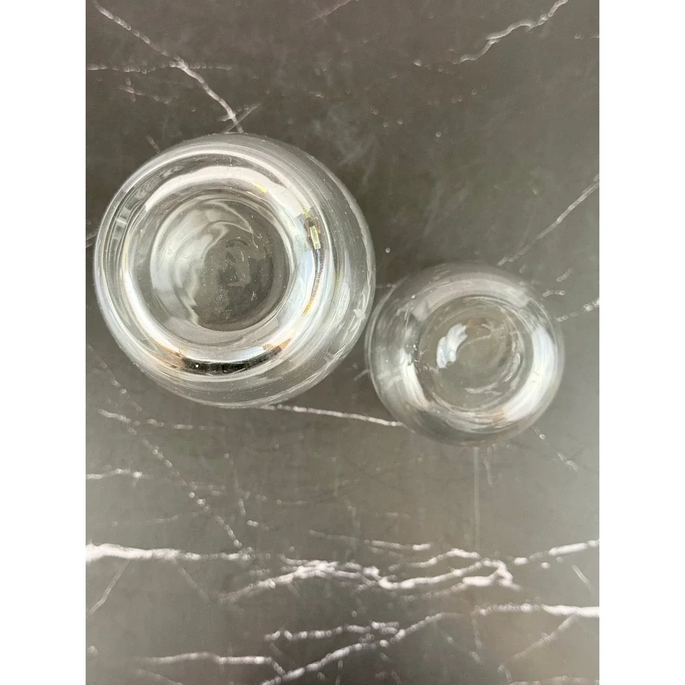 VTG Floral Etched Clear Crystal Carafe with Water Glass Set 7